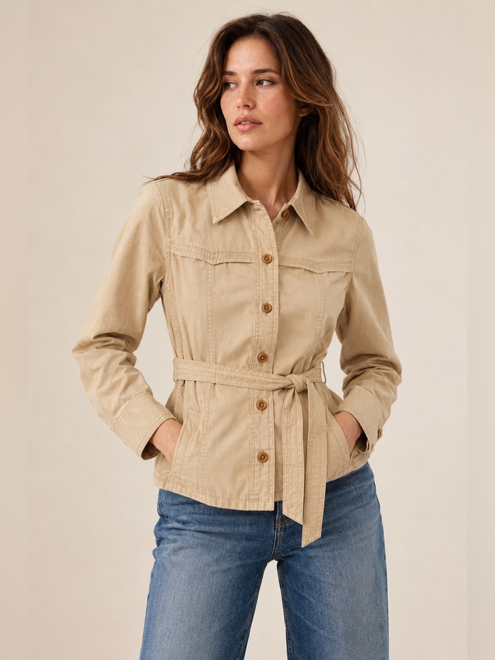 Philosophy de Alberta Ferretti Jacket Womens US 4 Beige Made in Italy Luxury